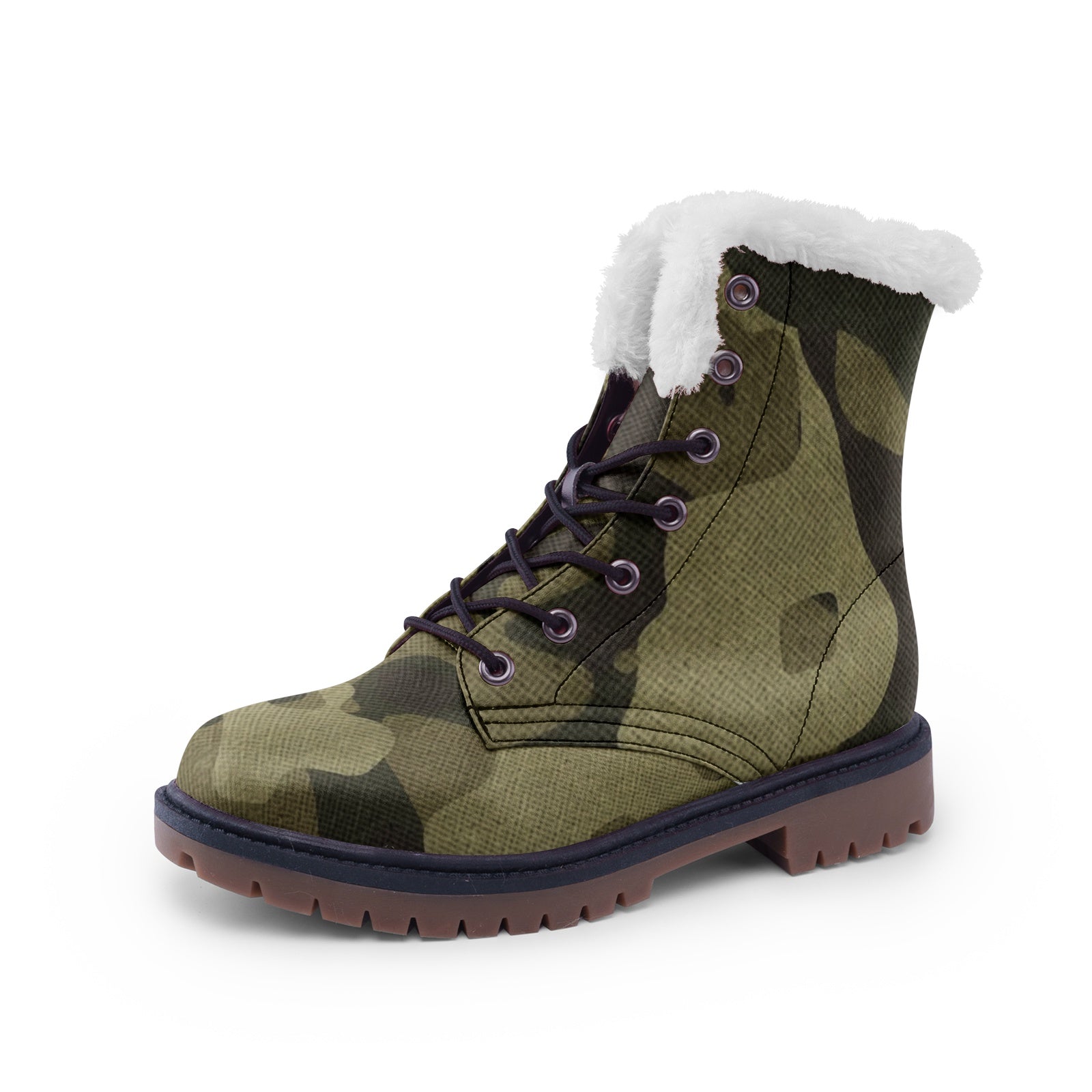 Snow Camo Boots | Green Fabric Camouflage