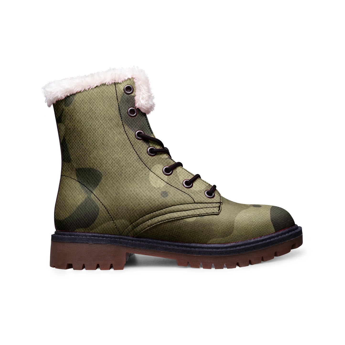 Snow Camo Boots | Green Fabric Camouflage