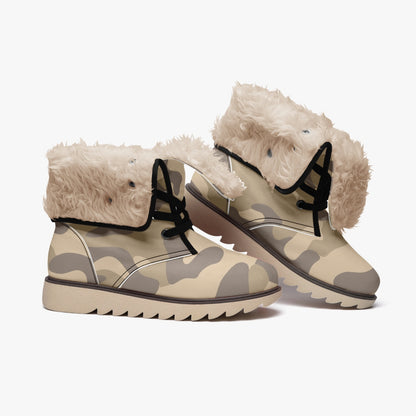 Camo Boots | Khaki Cotton-Pad Fur Lining