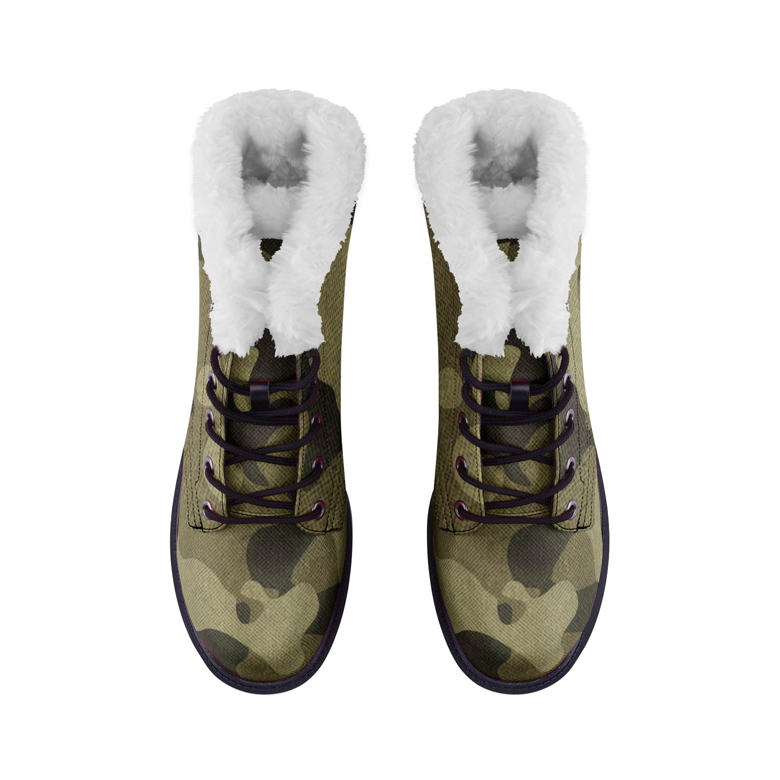 Snow Camo Boots | Green Fabric Camouflage