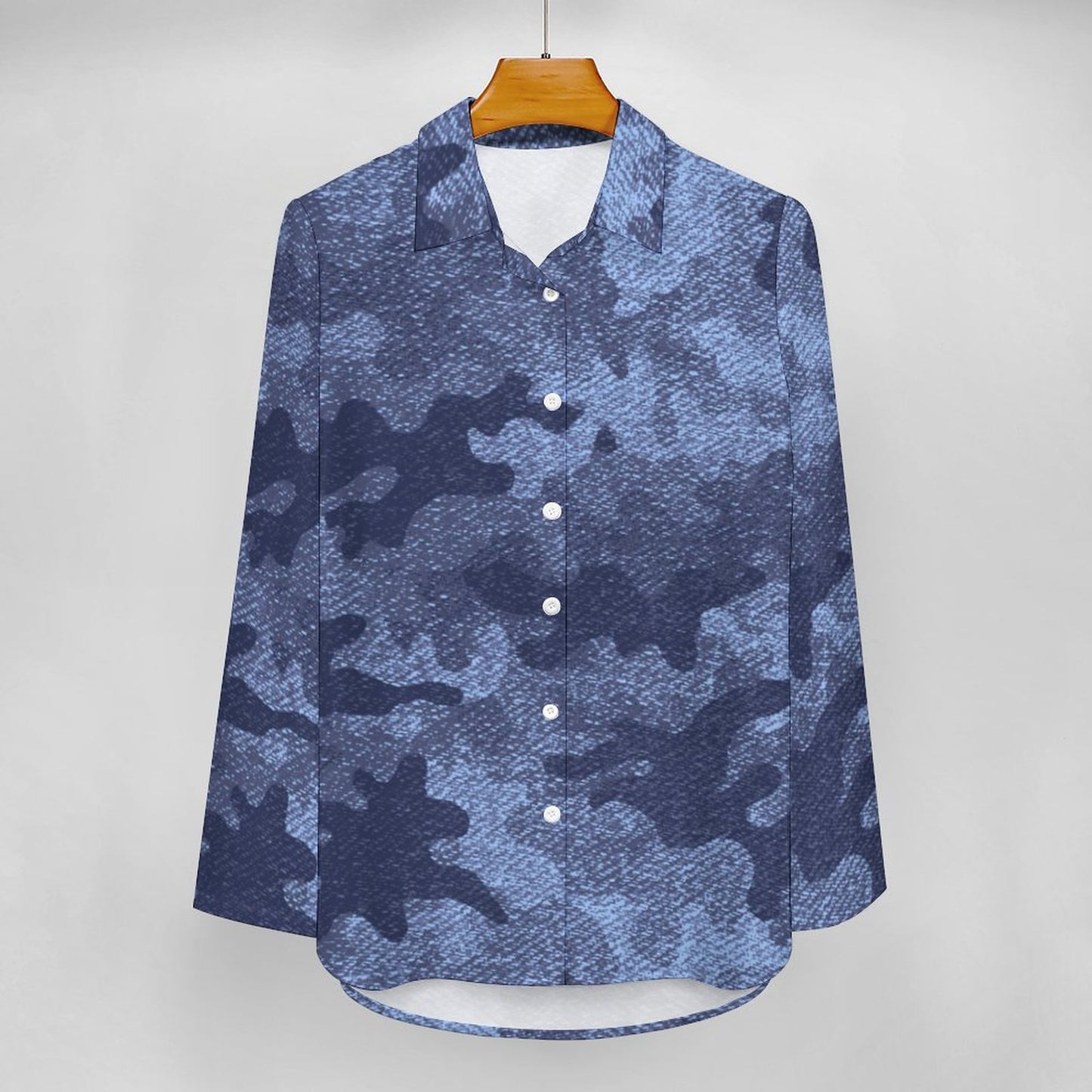 Women's Button-Up Camo Shirt | Denim Blue Tones