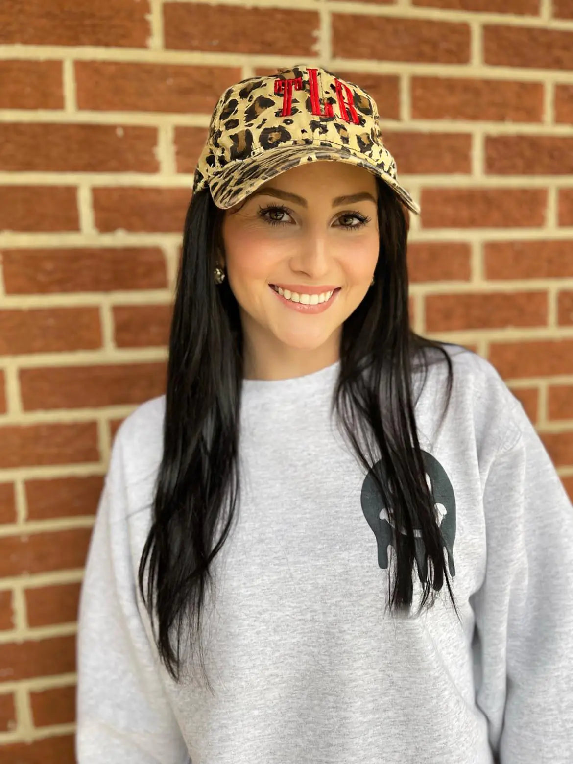 Leopard Monogram Hidden Ponytail Hat