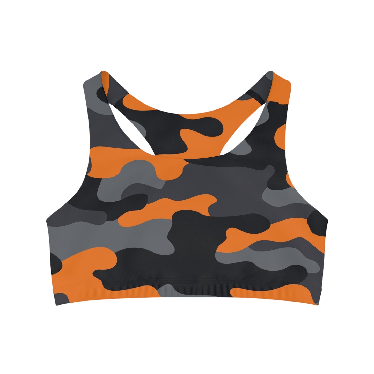 Camo Bra | Orange, Black, and Gray Sports Camouflage