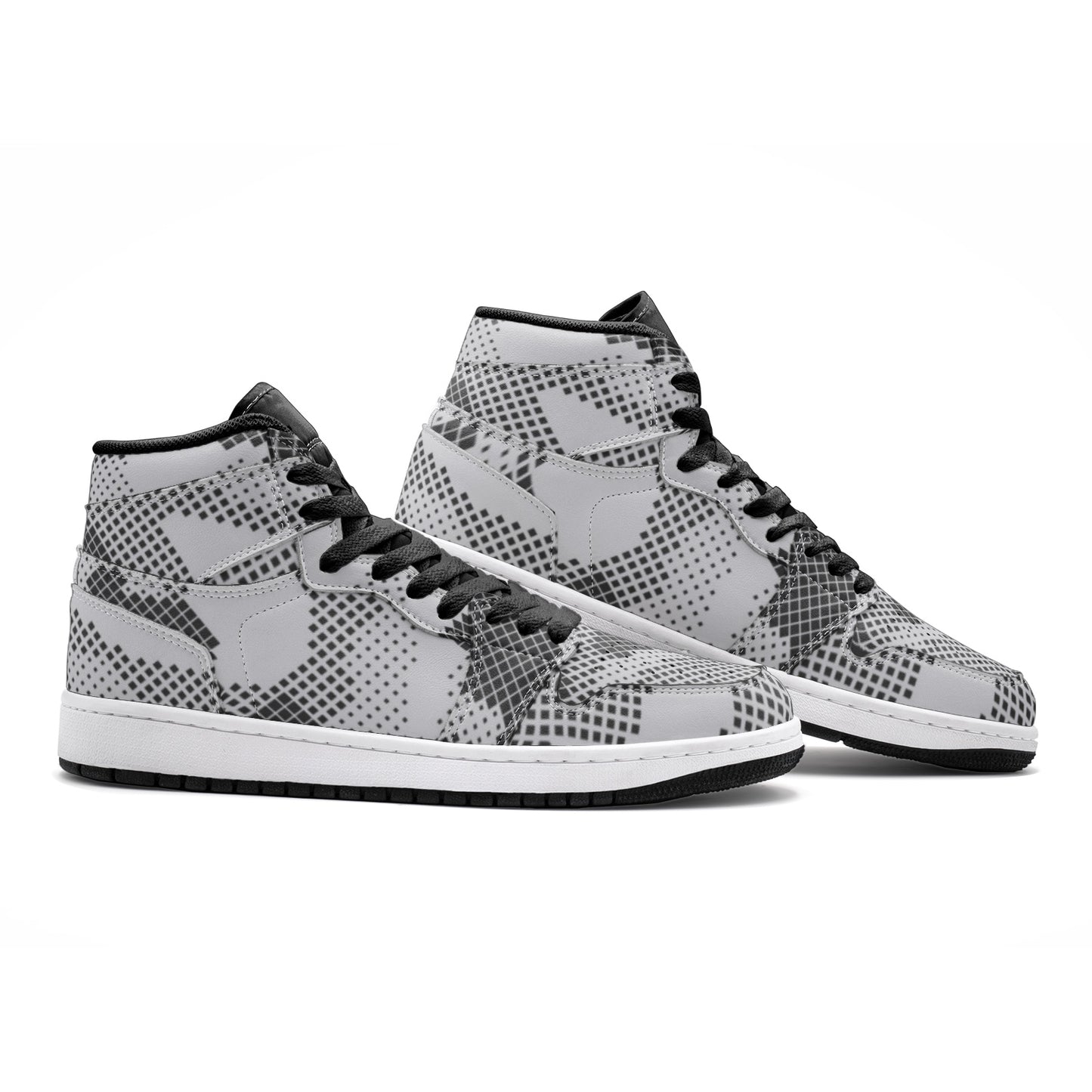 Camo Sneakers | High-Top | Gray Digital Camouflage