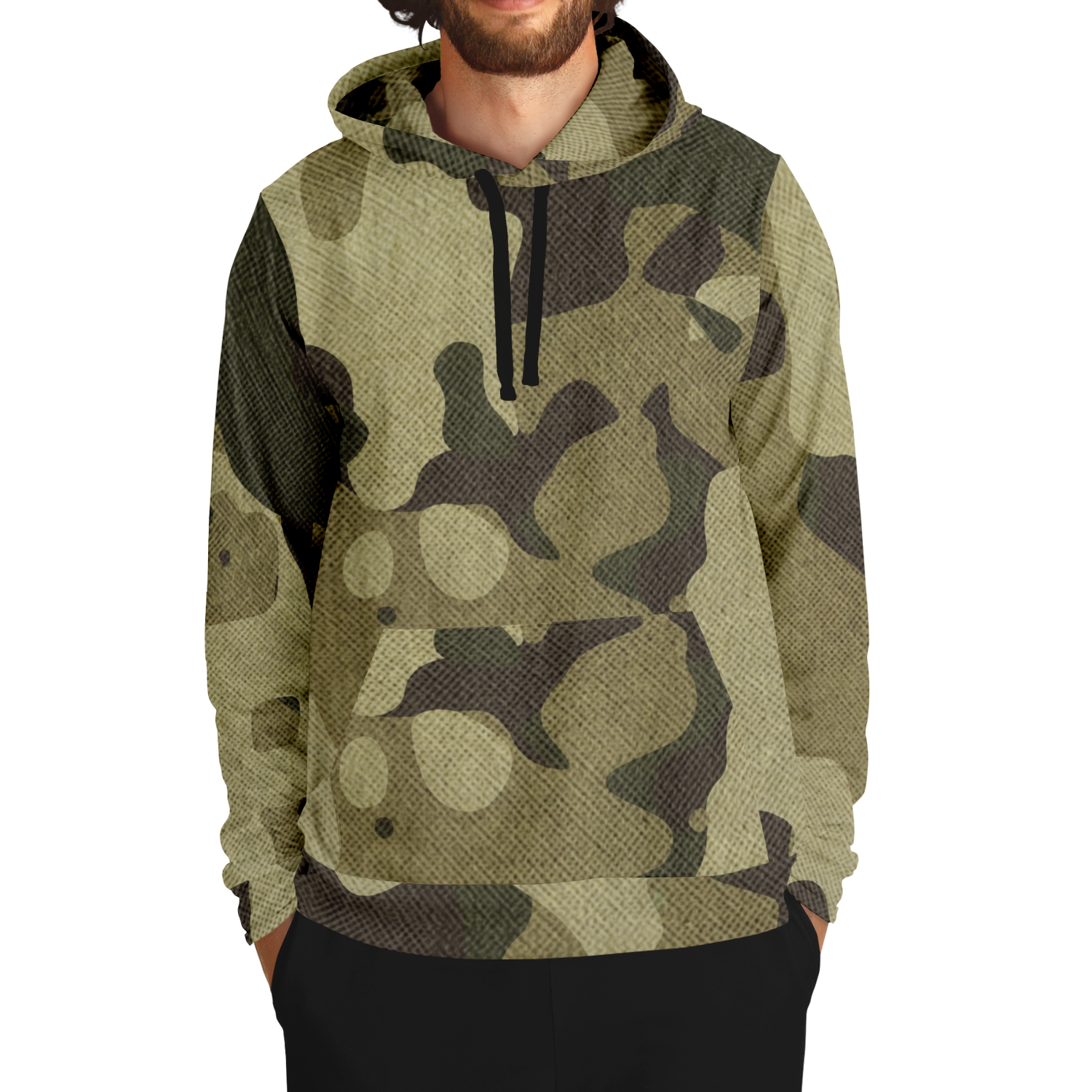 Camo Hoodie | Green Fabric Camouflage