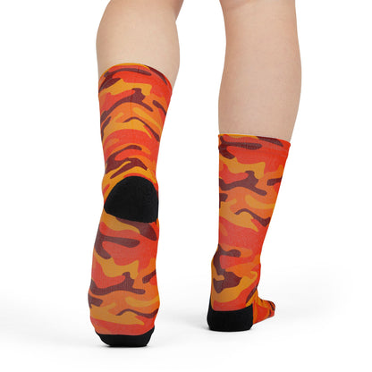 Camo Socks | Orange & Red | Sublimation Crew