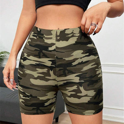 Women's Camo Print High-Waist Shorts: Breathable, Butt-Lifting for Running