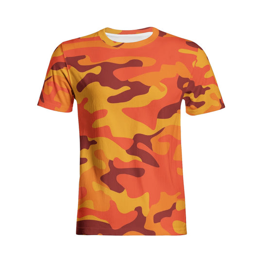 Camo T-shirt | Cotton | Unisex | Orange & Red Camouflage