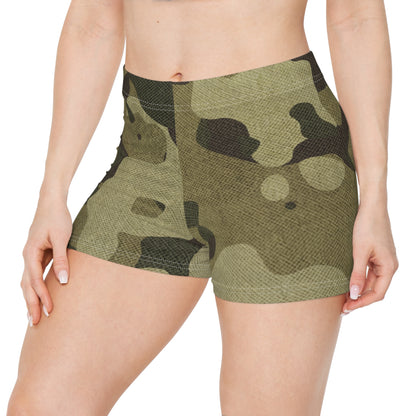 Women's Camo Shorts | Tight Fit | Green Fabric Camouflage