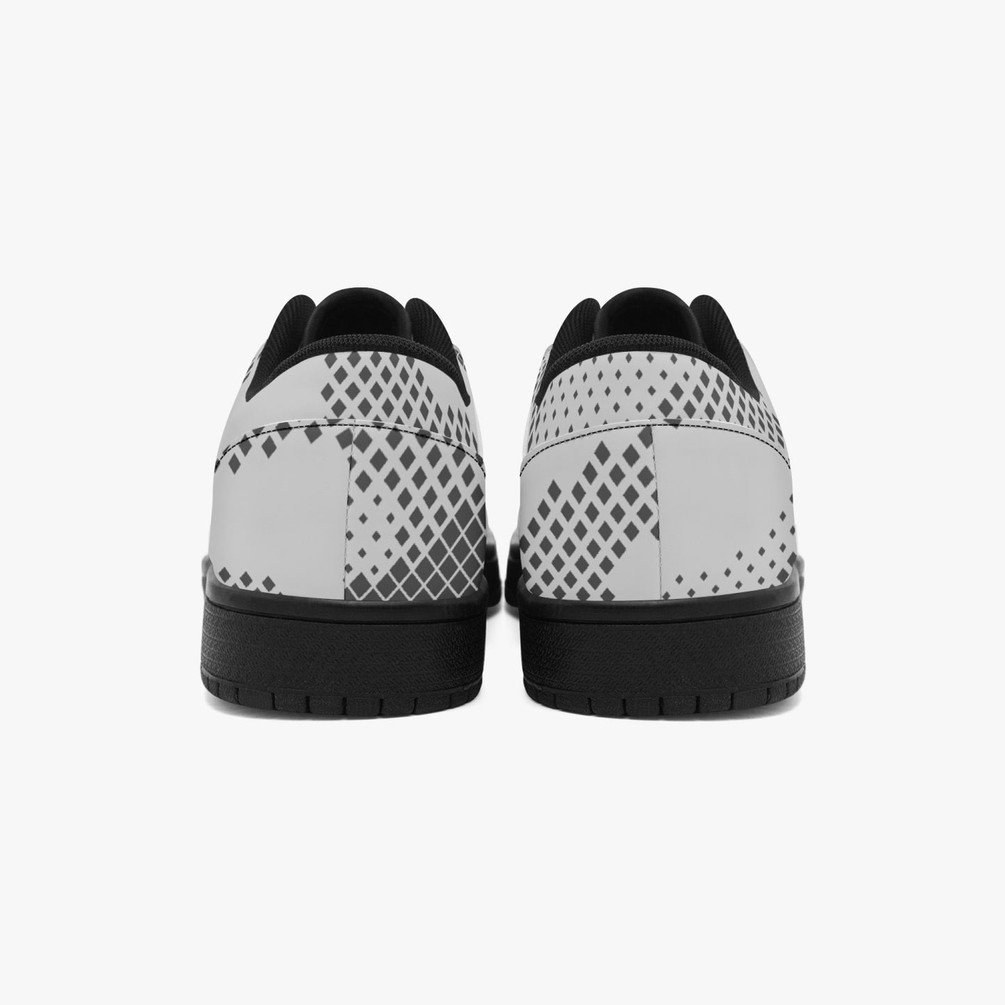 Camo Sneakers | Gray Pixel Low-Top Leather Camouflage Shoes