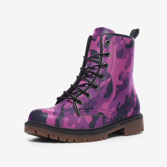 Pink Camo Boots | Blue & Magenta Mixed Camouflage