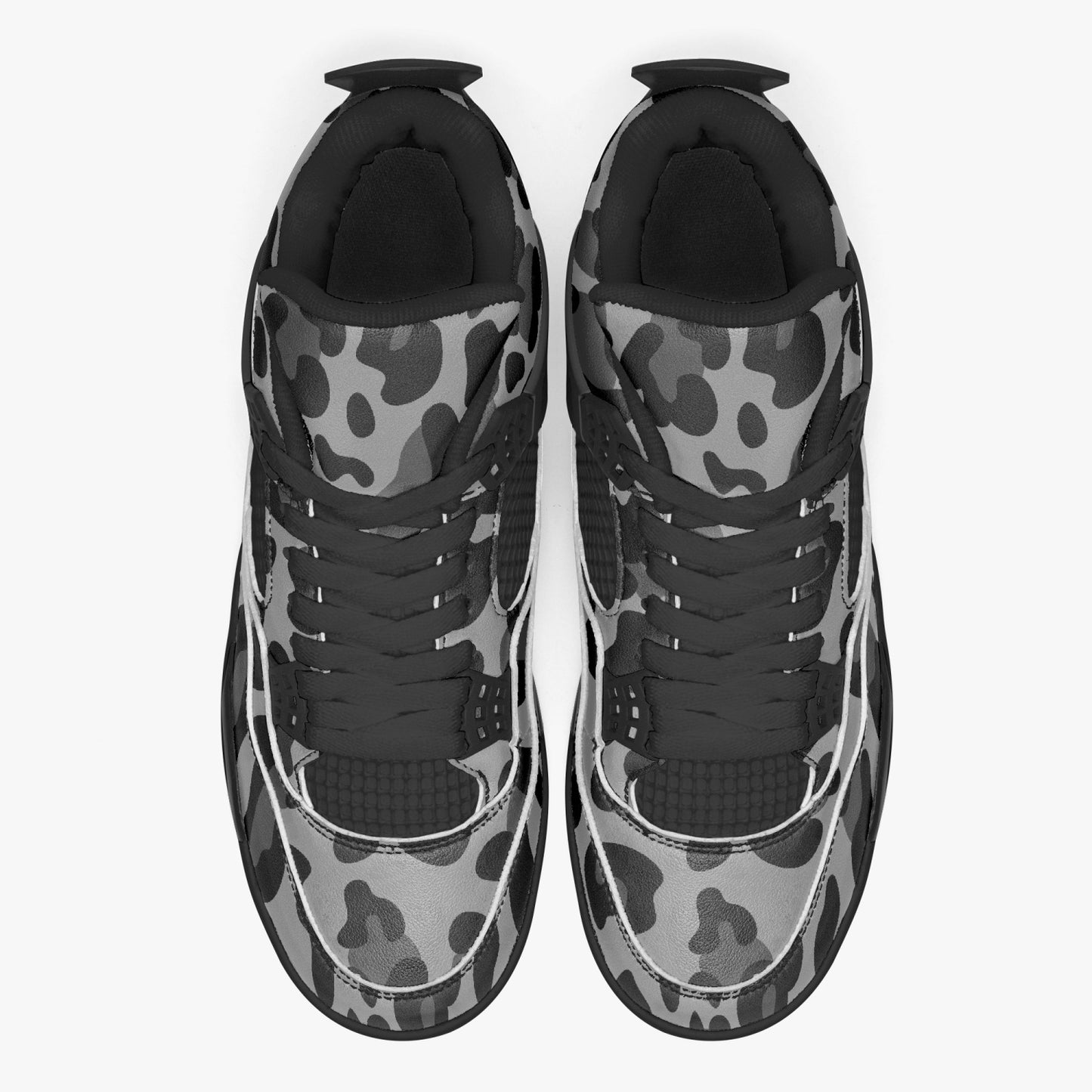 Leopard Jordans AJ4 | Gray and Black Pattern