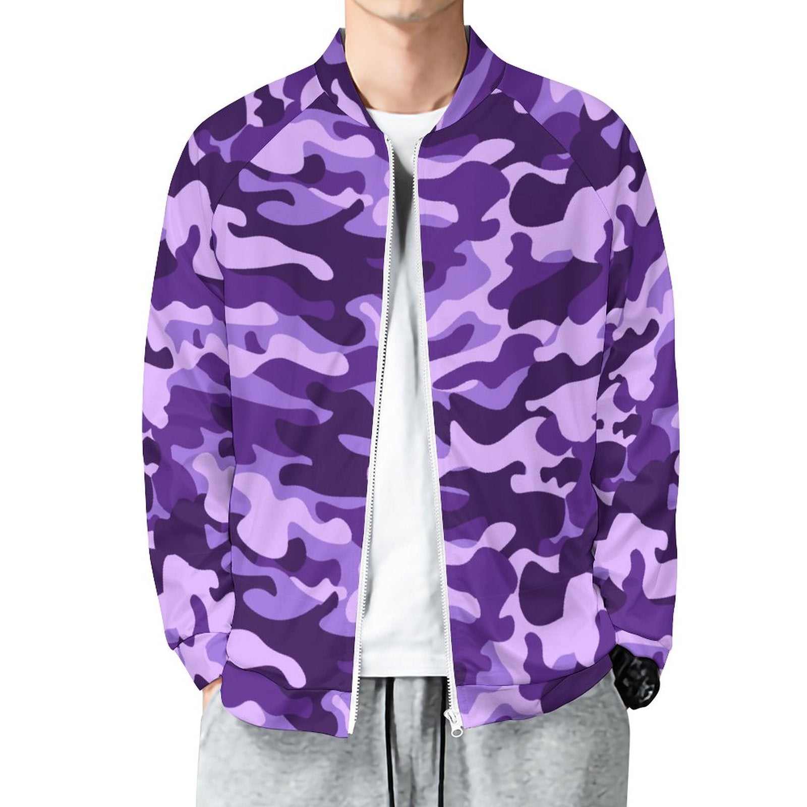 Camo Shirt | Raglan Zip-up | Purple, Blue and Mauve