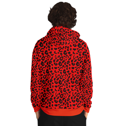 Leopard Hoodie | Unisex | Red and Black