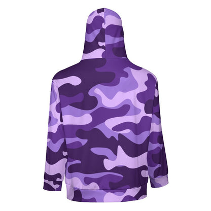 Zip up Camo Hoodie | Purple, Blue & Mauve Camouflage