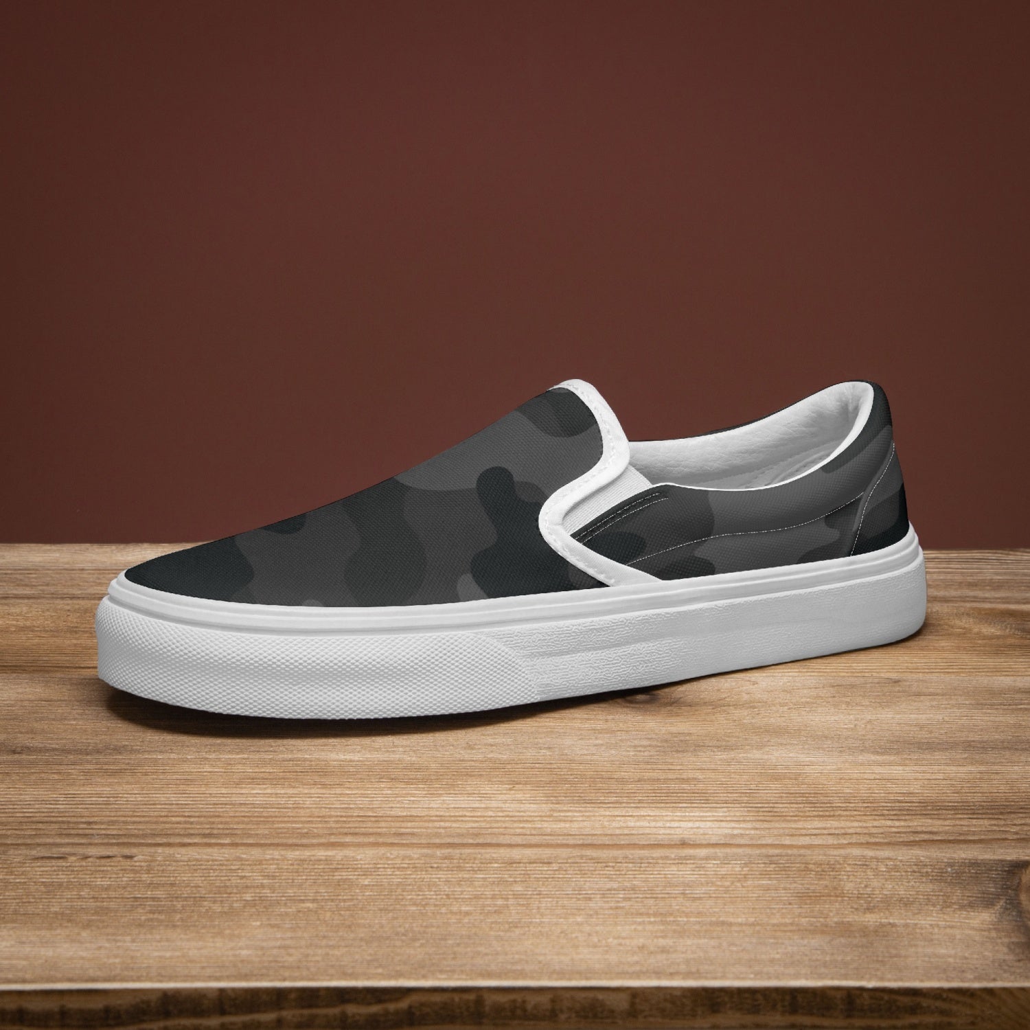 Camo Slip-On Shoes | Black Camouflage