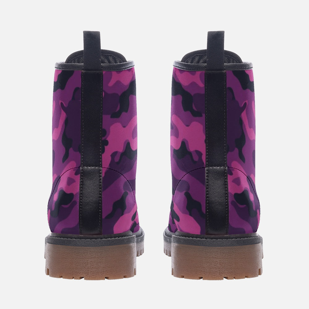 Pink Camo Boots | Blue & Magenta Mixed Camouflage