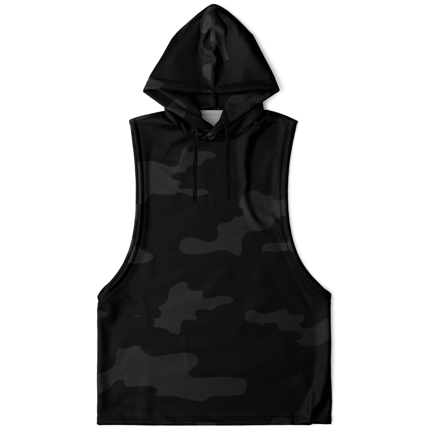 Sleeveless Hoodie | Black Camouflage