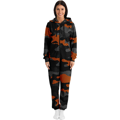 Camo Onesie | Orange and Black Pixel Camouflage