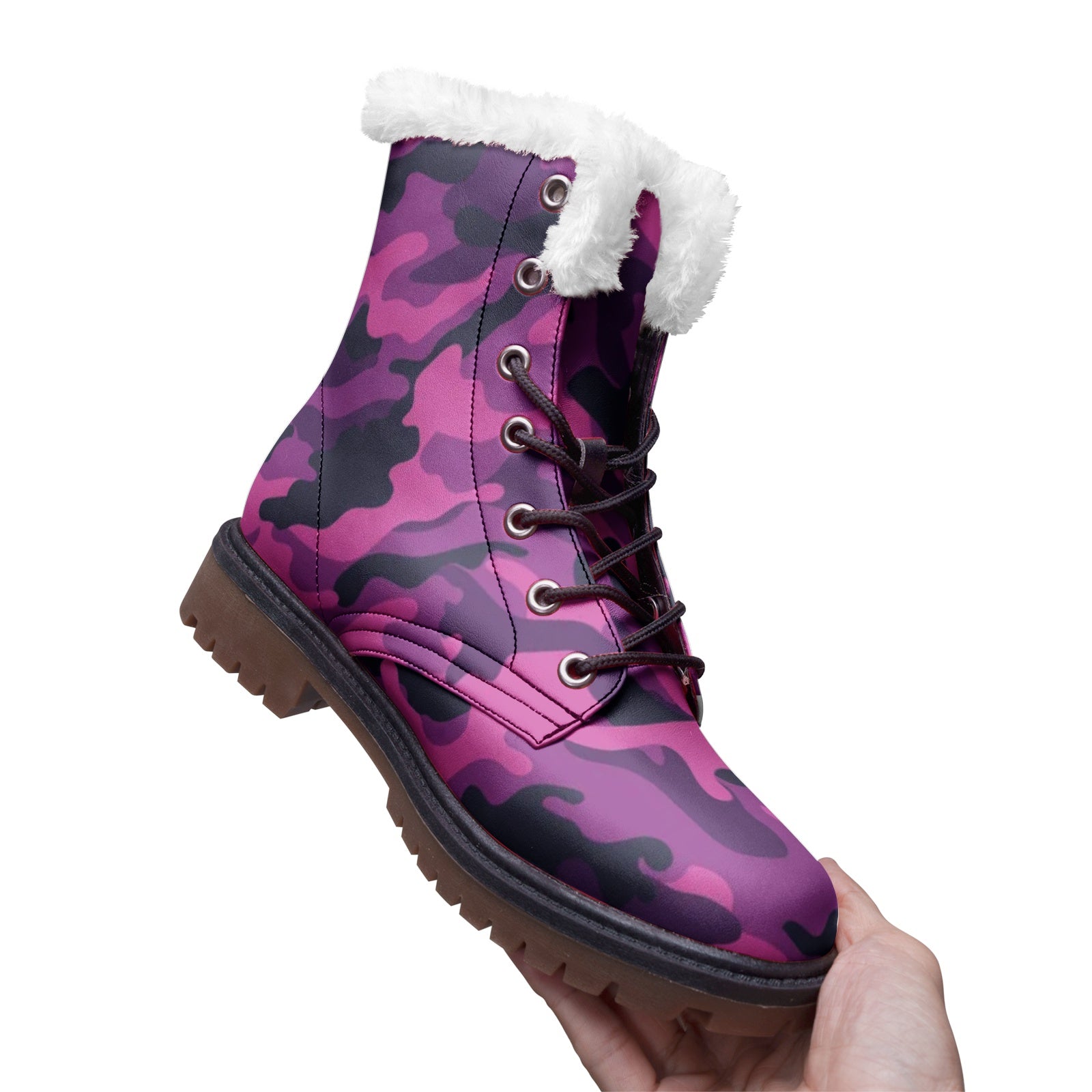 Snow Camo Boots | Mixed Pink, Blue & Magenta Camouflage