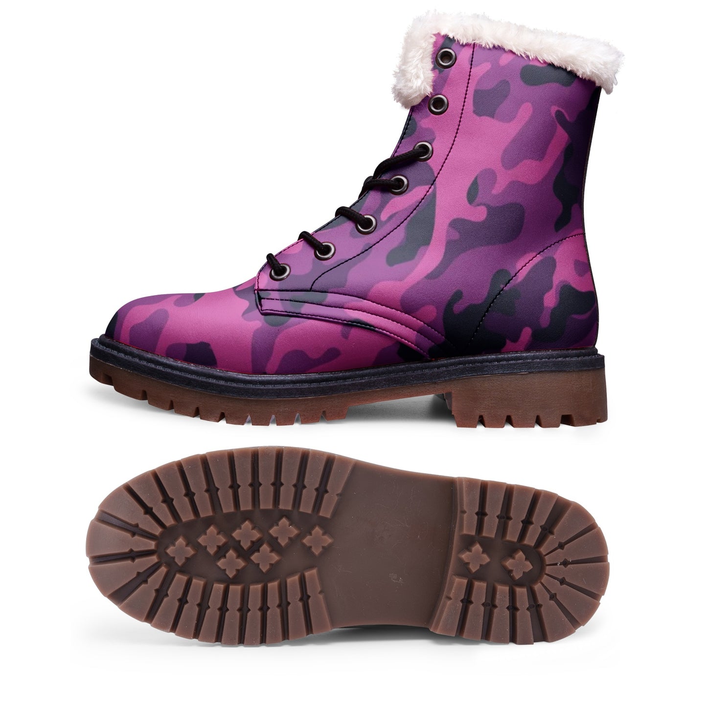 Snow Camo Boots | Mixed Pink, Blue & Magenta Camouflage