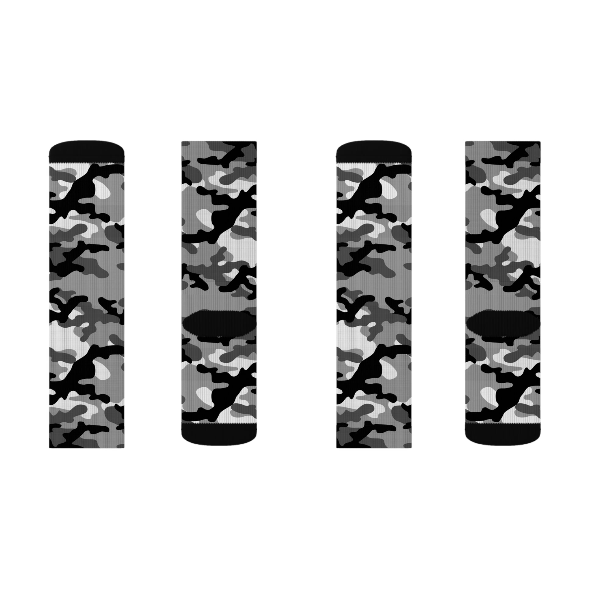 Camo Socks | Black, Gray & White Camouflage