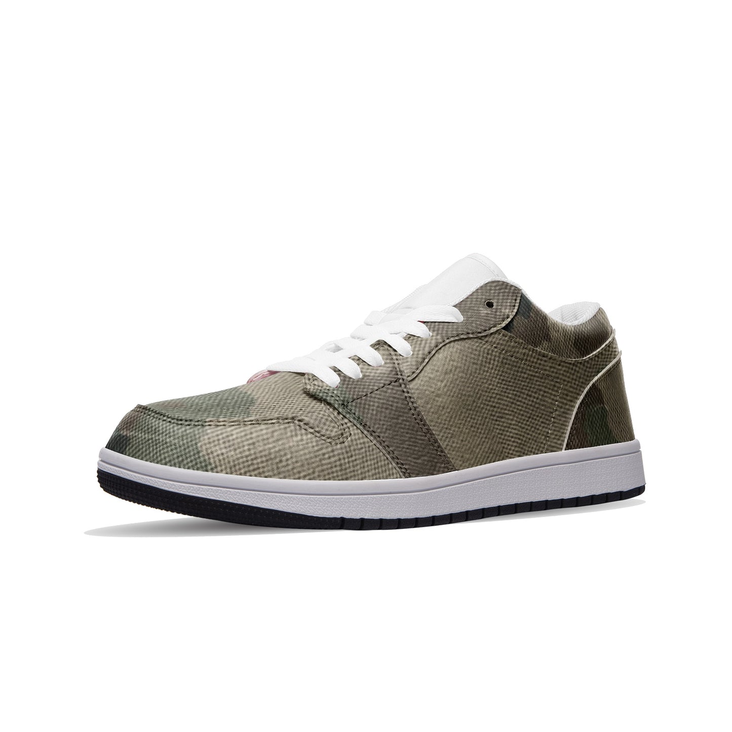 Camo Low Top Leather Sneakers | Dirty Brown