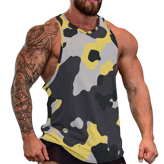 Camo Tank Top | Yellow, Black & Silver Camouflage