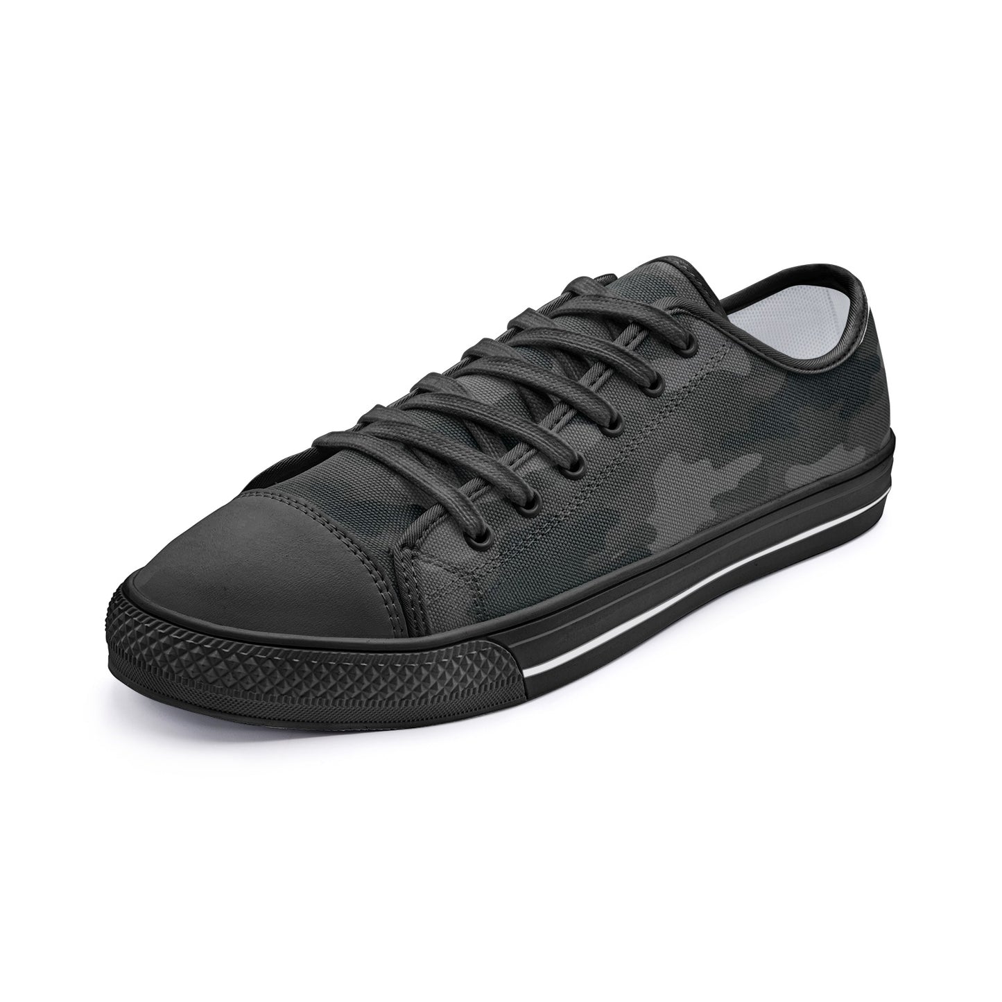 Camo Shoes | Low Top Canvas | Black Camouflage