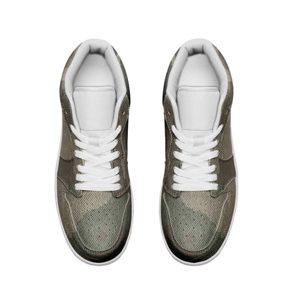 Camo Low Top Leather Sneakers | Dirty Brown