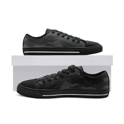 Camo Shoes | Low Top Canvas | Black Camouflage