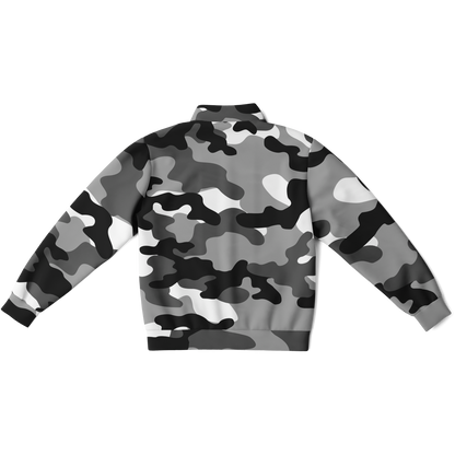 Camo Track Jacket | Black, Gray & White Camouflage