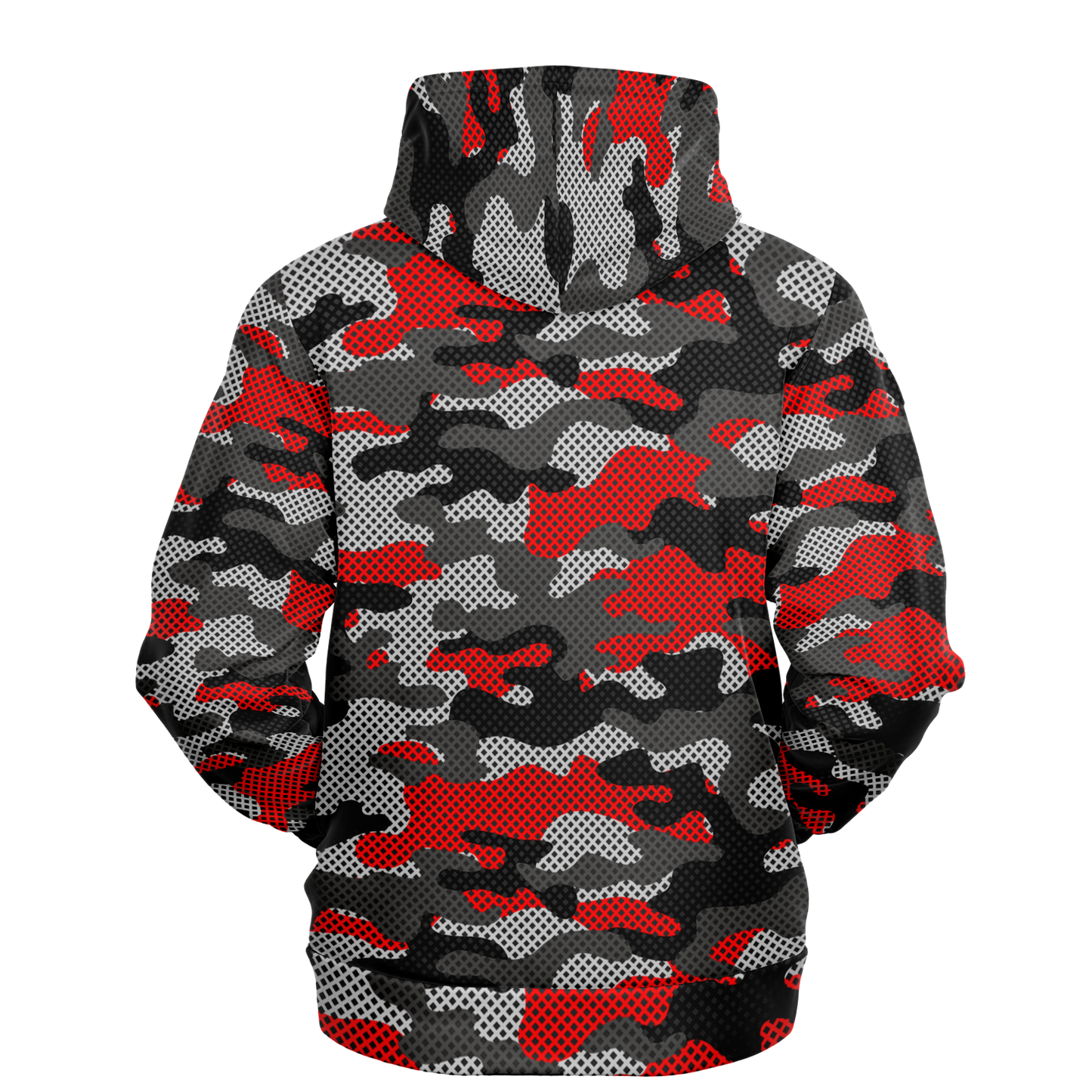 Red Camo Hoodie | Black and Gray Pixel Camouflage