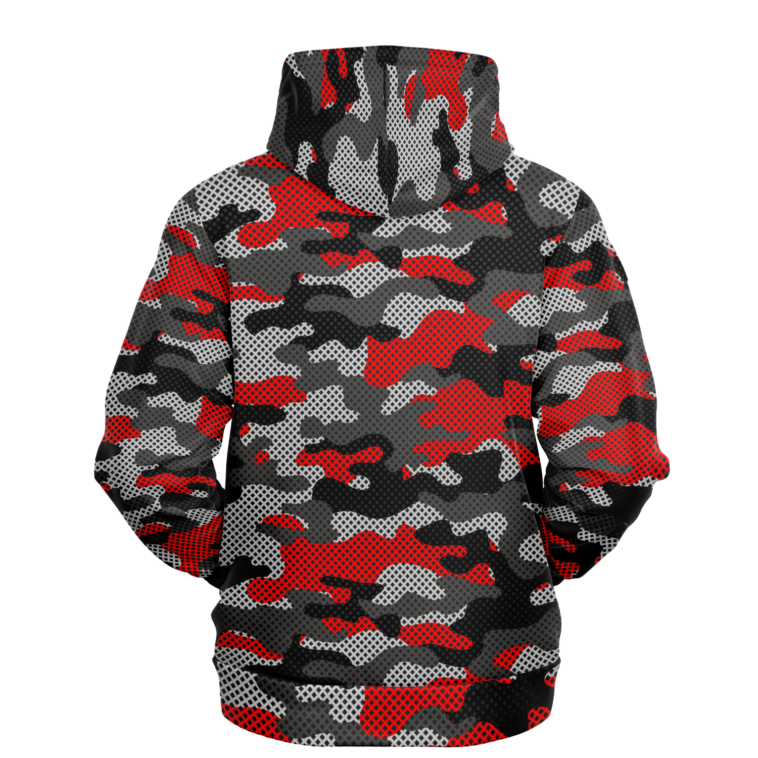 Red Camo Hoodie | Black and Gray Pixel Camouflage