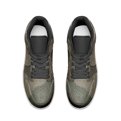 Camo Low Top Leather Sneakers | Dirty Brown