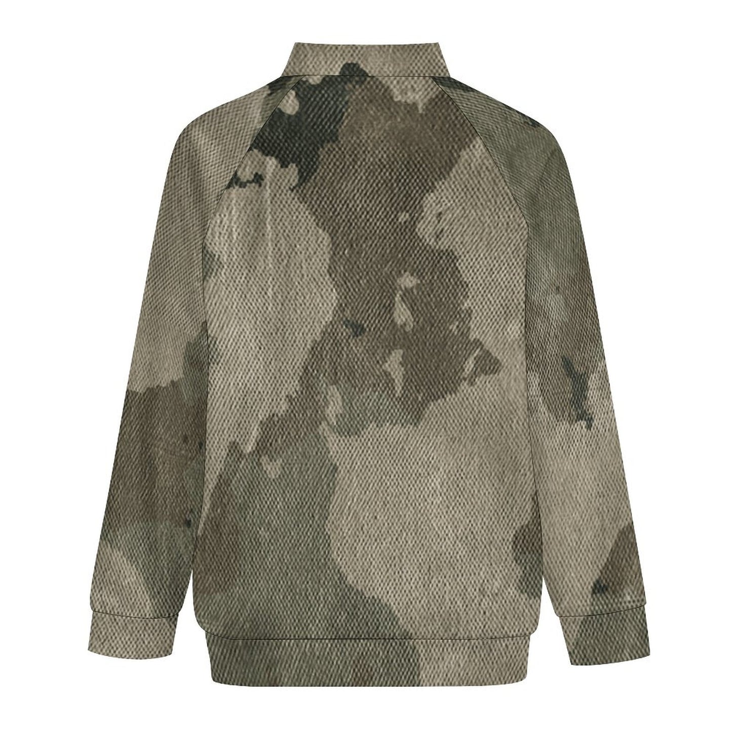 Camo Shirt | Raglan Zip-up | Dirty Brown