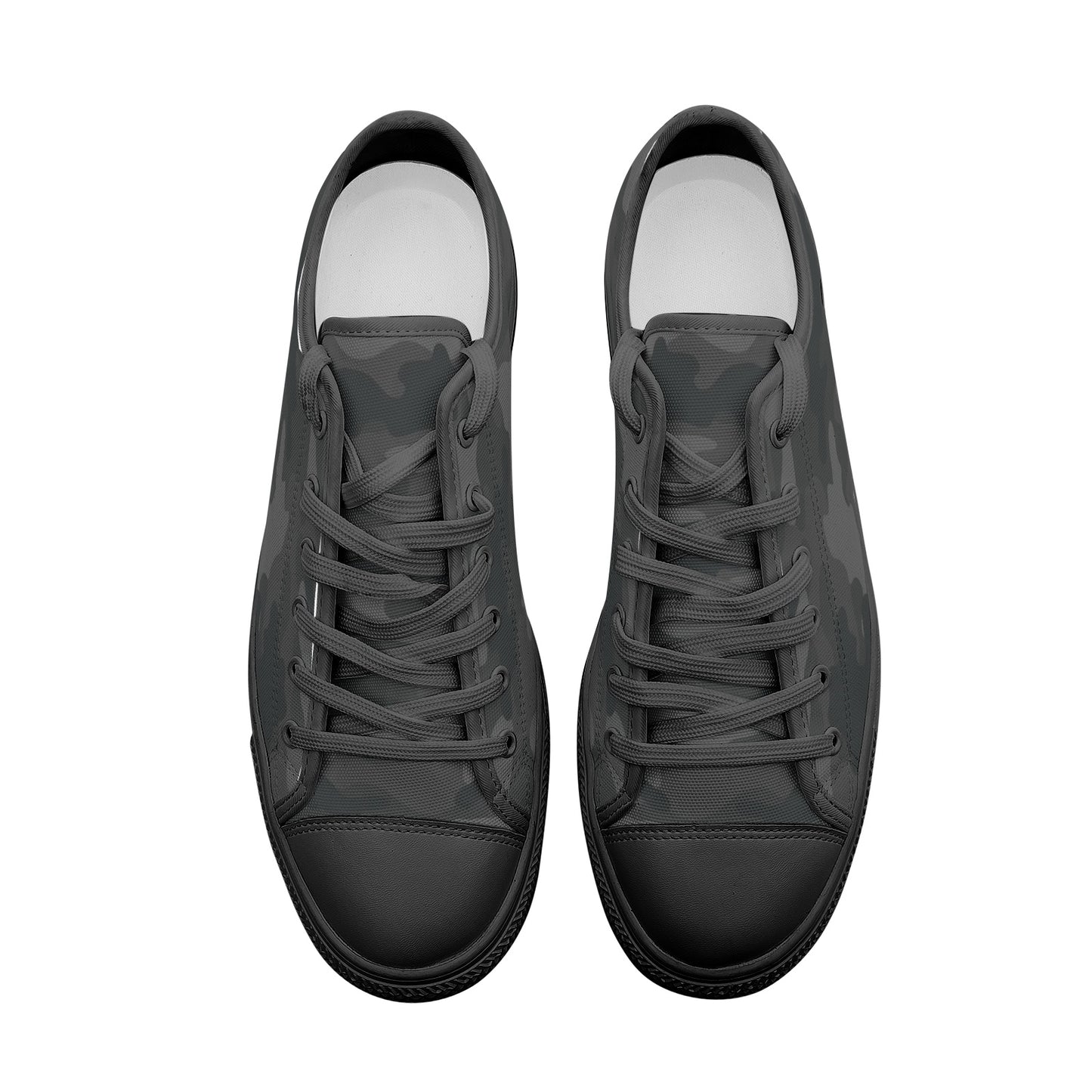 Camo Shoes | Low Top Canvas | Black Camouflage