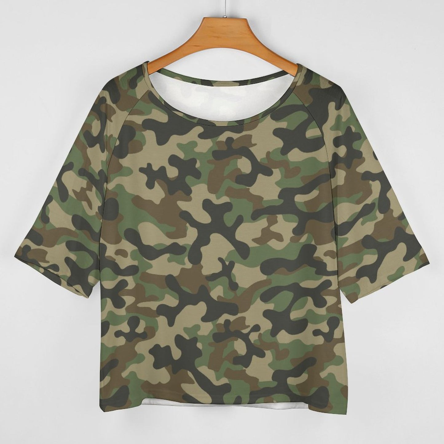 Off The Shoulder Top | Military Brown Camouflage