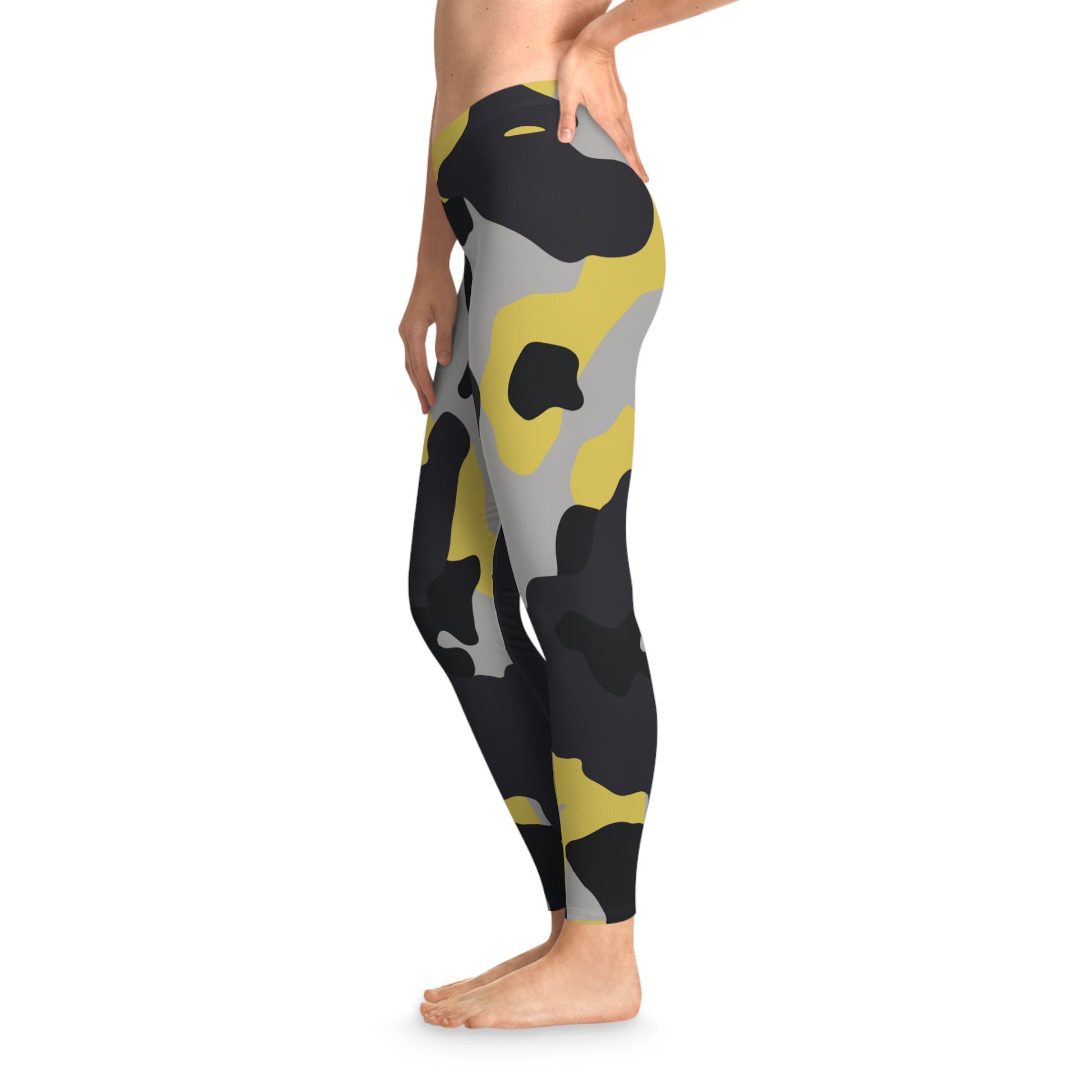 Camo Leggings For Women | Yellow, Black, and Silver