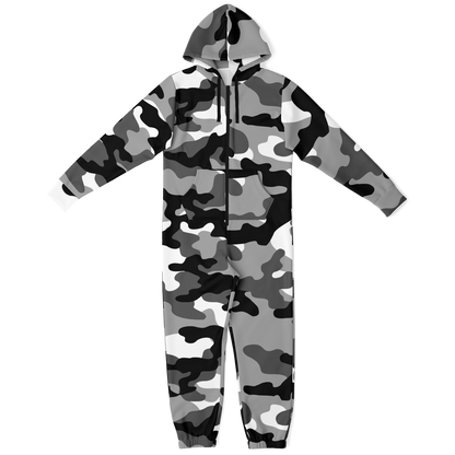 Camo Onesie | Gray, Black and White Camouflage