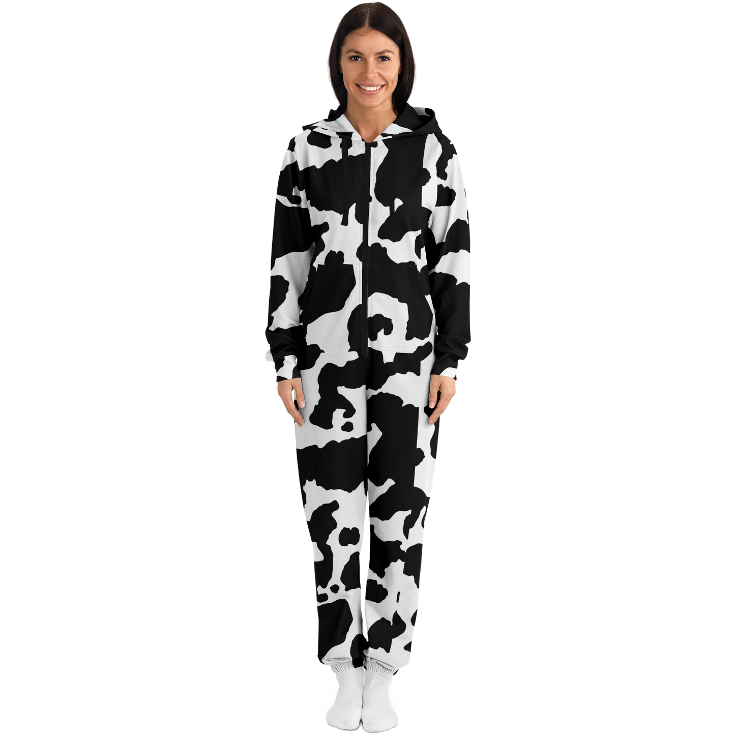 Camo Onesie | Black and White Camouflage Cow Print