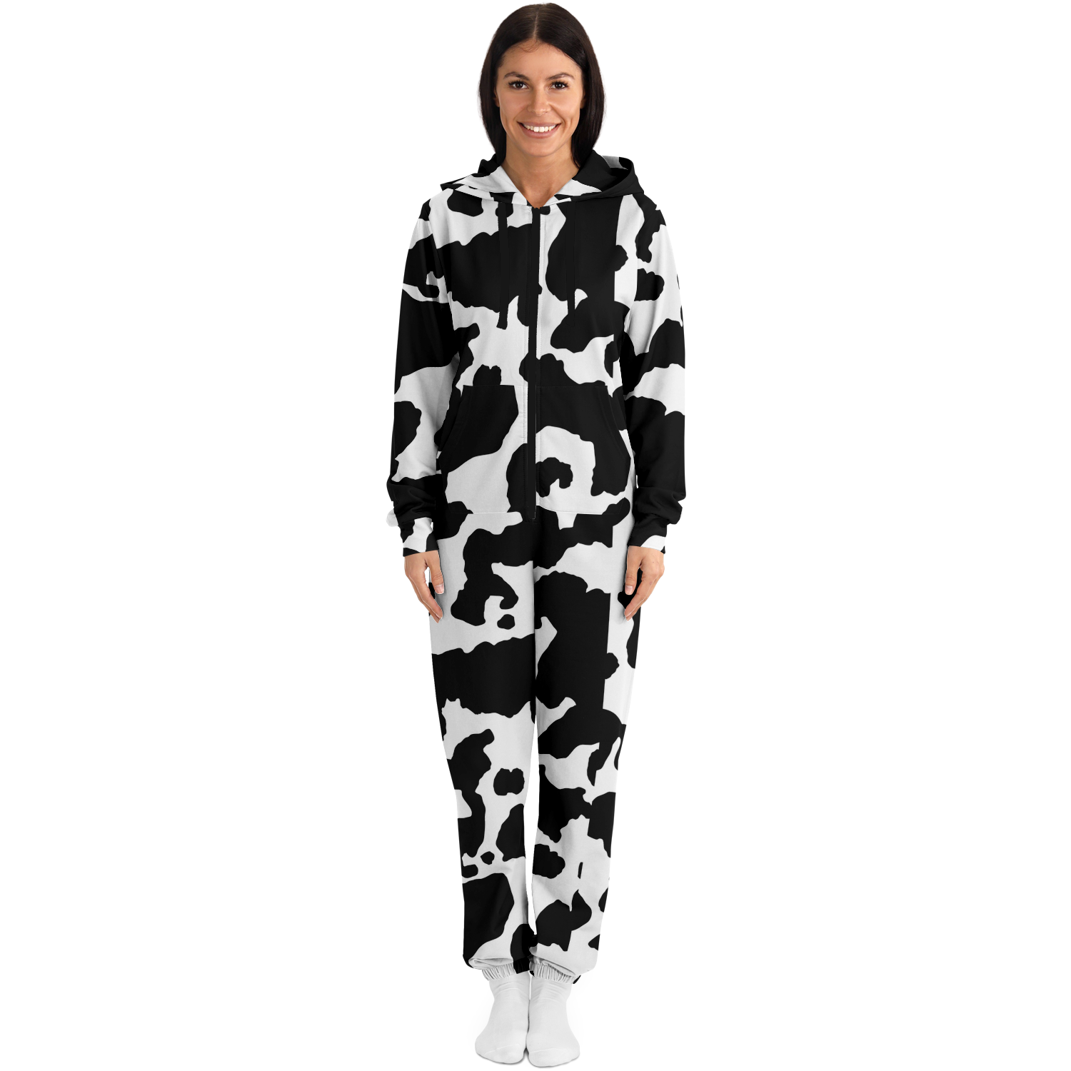 Camo Onesie | Black and White Camouflage Cow Print