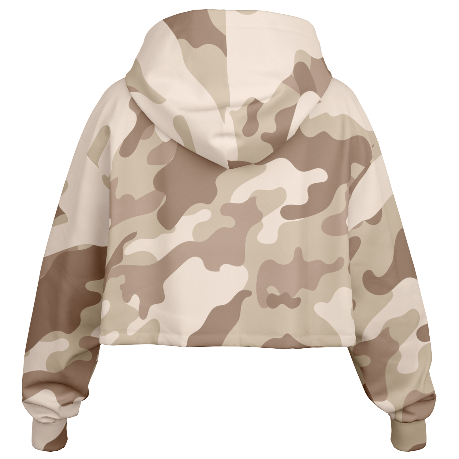 Cropped Hoodie For Women | Brown Desert Camouflage