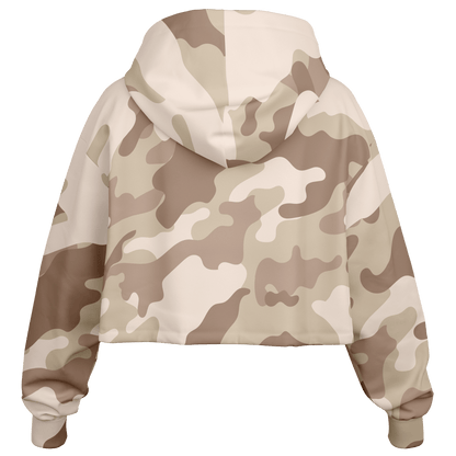 Cropped Hoodie For Women | Brown Desert Camouflage