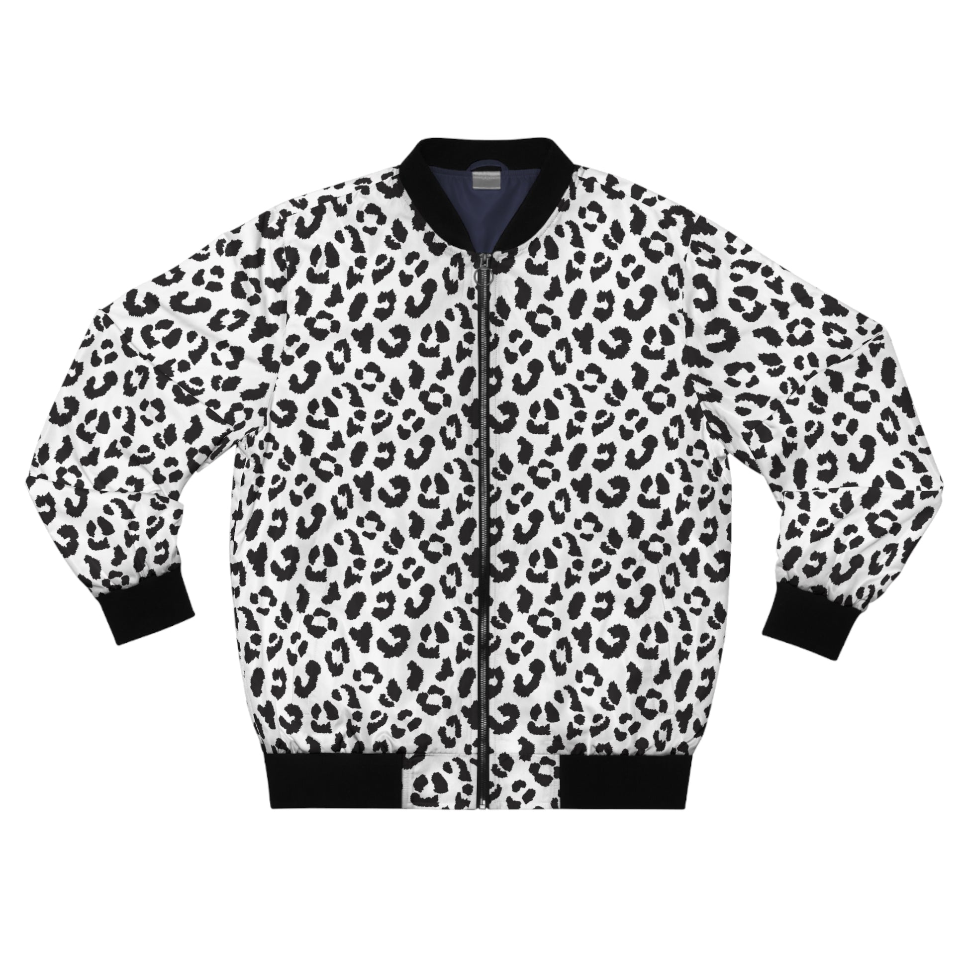 Leopard Jacket | Men's Classic Bomber | Black and White