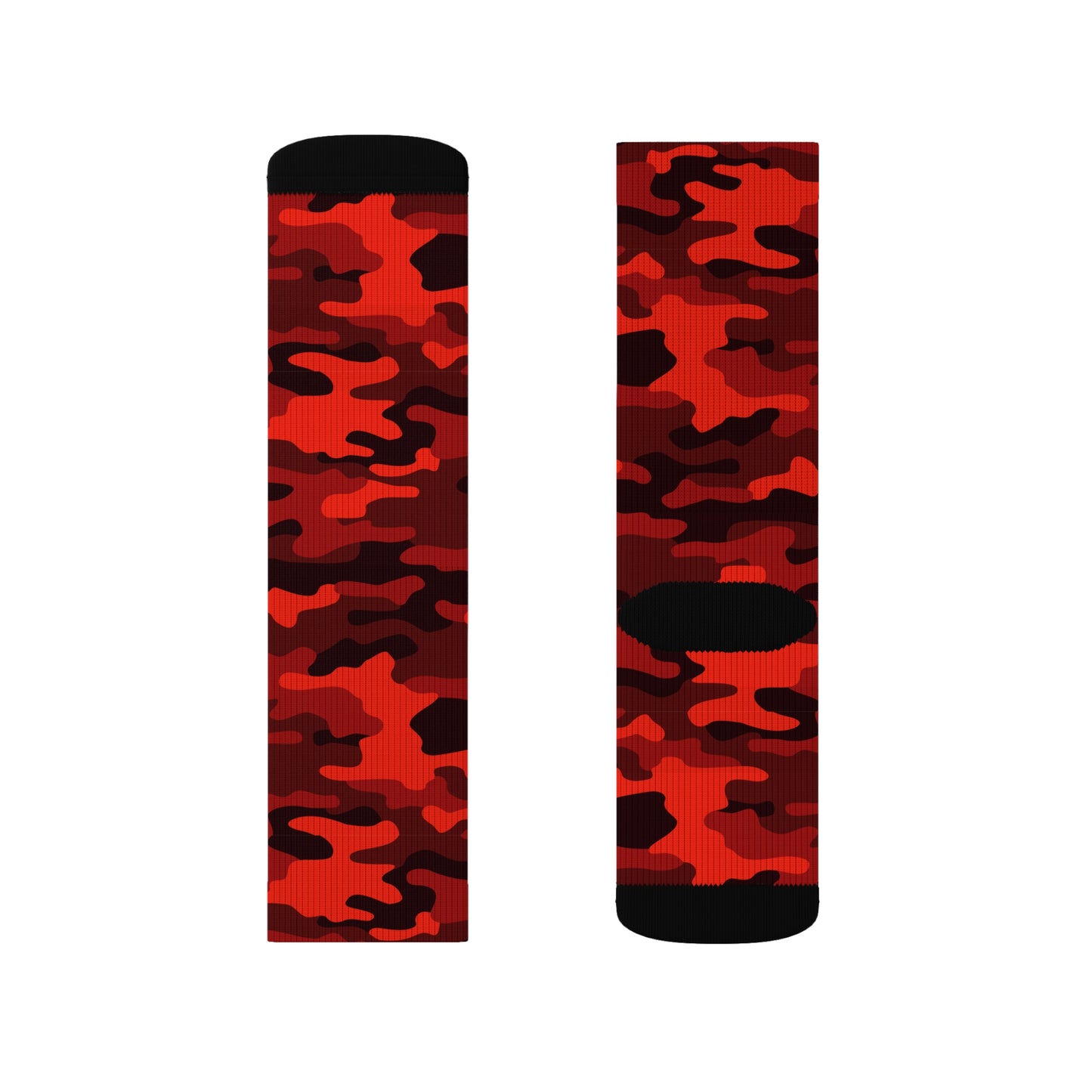 Camo Socks | Scarlet Red & Black Camouflage