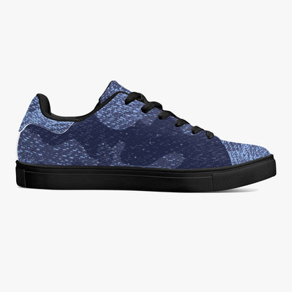 Camo Sneakers | Classic Low-Top Leather | Denim Blue