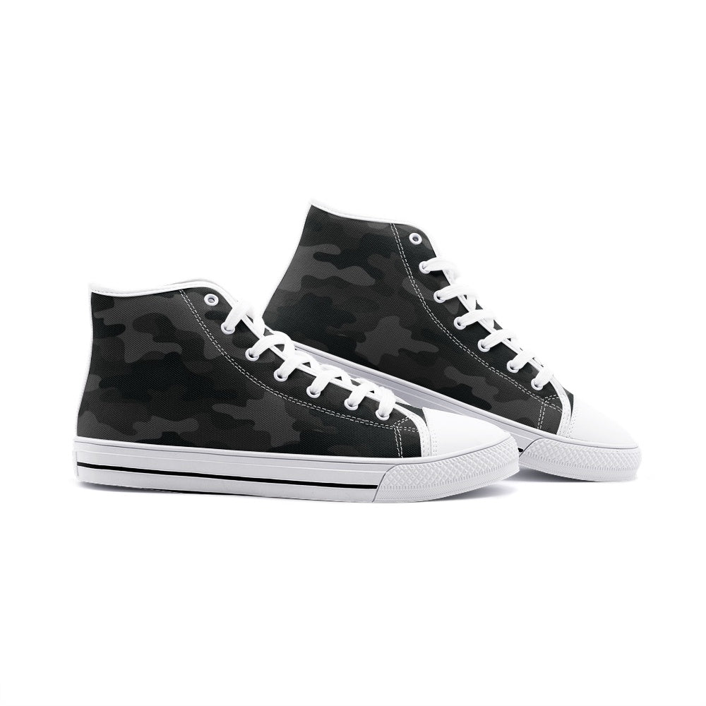 Camo Shoes | High Top Canvas | Black Camouflage