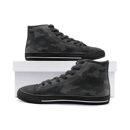 Camo Shoes | High Top Canvas | Black Camouflage