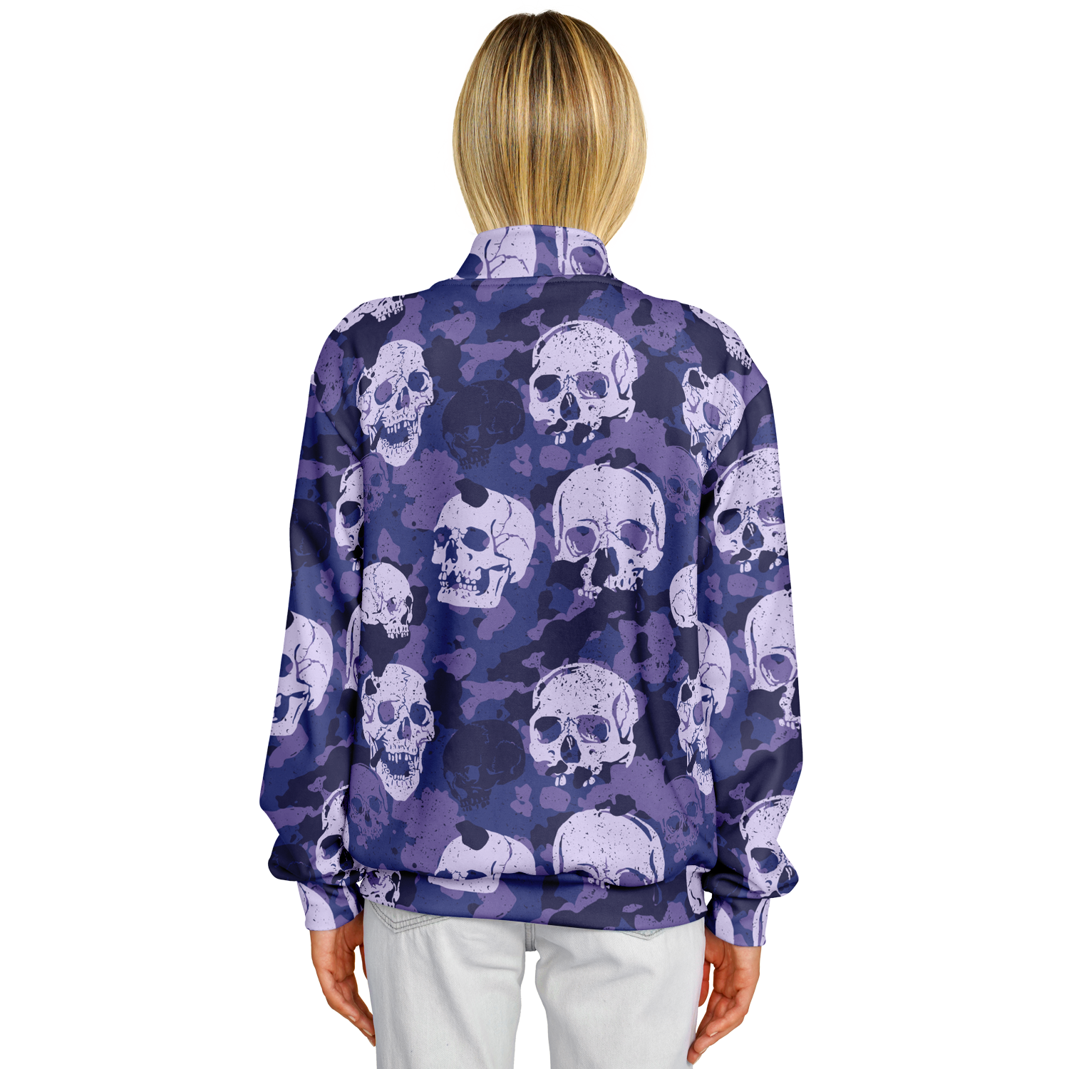 Blue Skulls Baseball Jacket | Camo Inspired